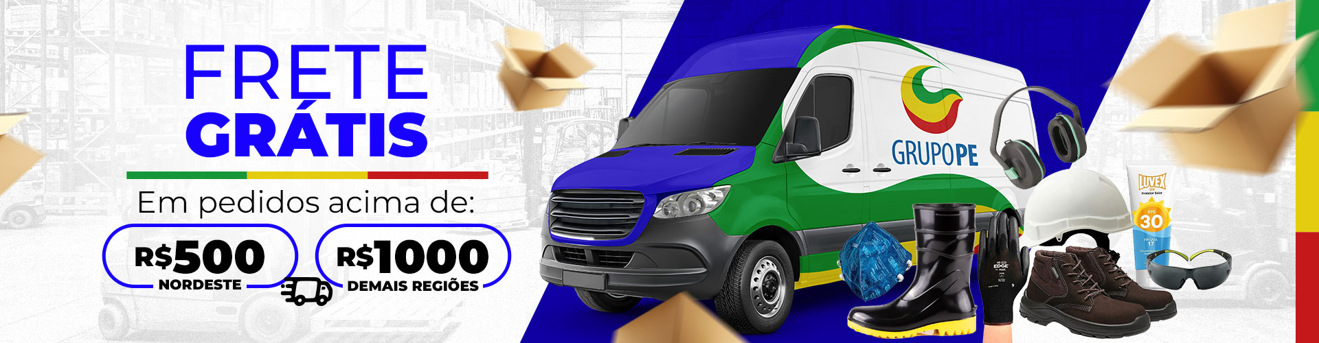 Oferta Frete Grátis em pedidos acima 500 reais