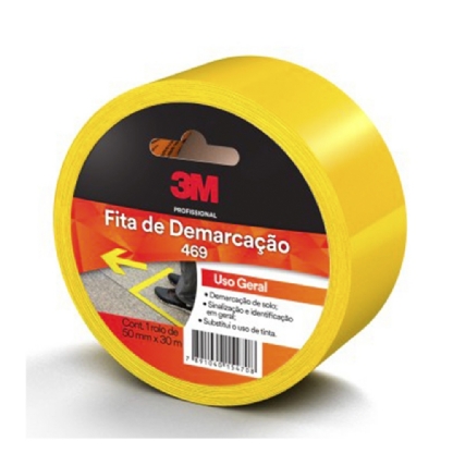 FITA 3M DEMARCACAO 469 AMARELA 50MMX30M