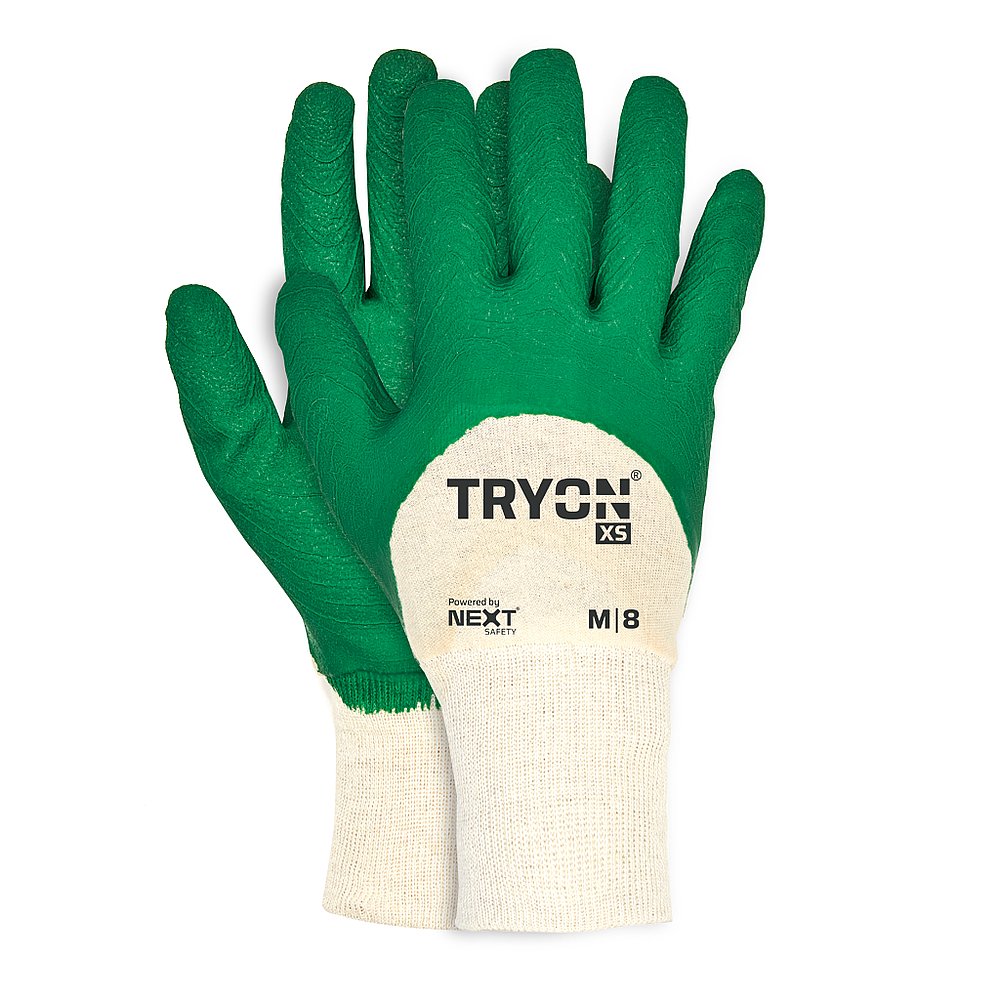 LUVA TRYON XS DE ALGODAO COM BANHO LATEX 3/4 CORRUGADO TAM G