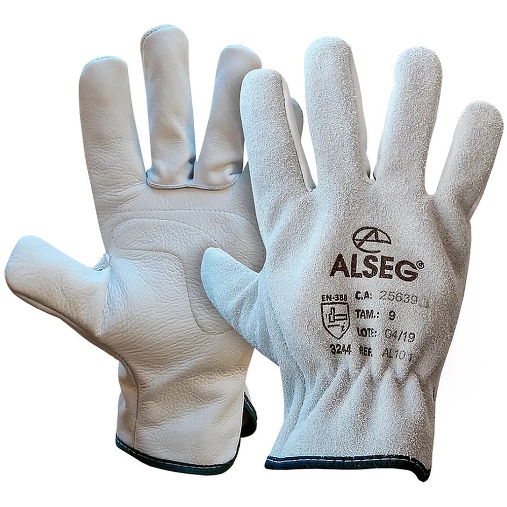LUVA ALSEG VAQUETA DORSO/P RASP 10CM