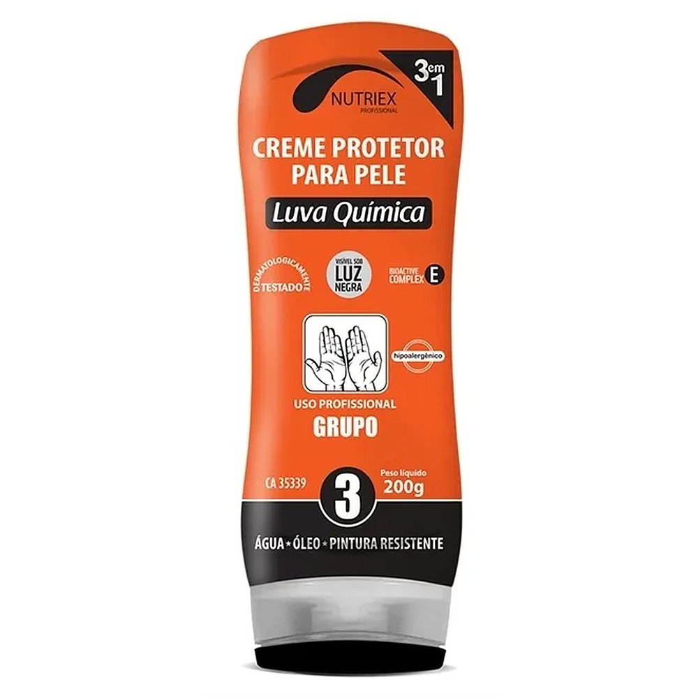 CREME PROTETOR PARA MAOS NUTRIEX GRUPO 3 BISNAGA 200G