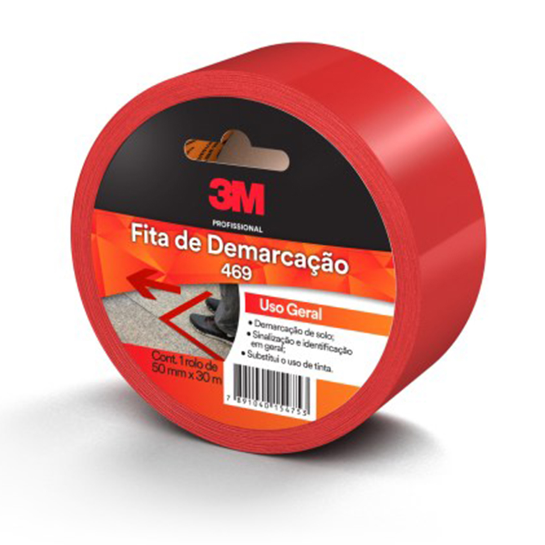 FITA 3M DEMARCACAO 469 VERMELHA 50MMX30M