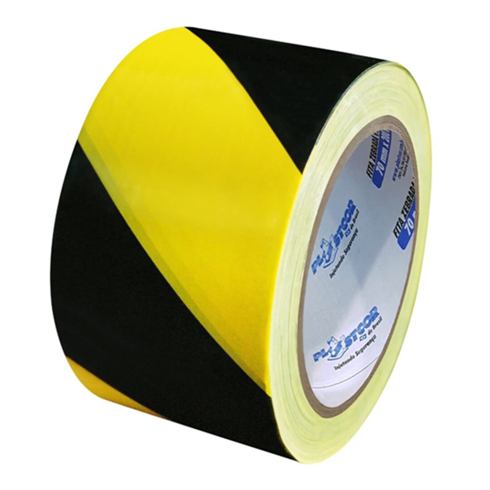 FITA PLASTICA ZEBRADA PT/AM 200M
