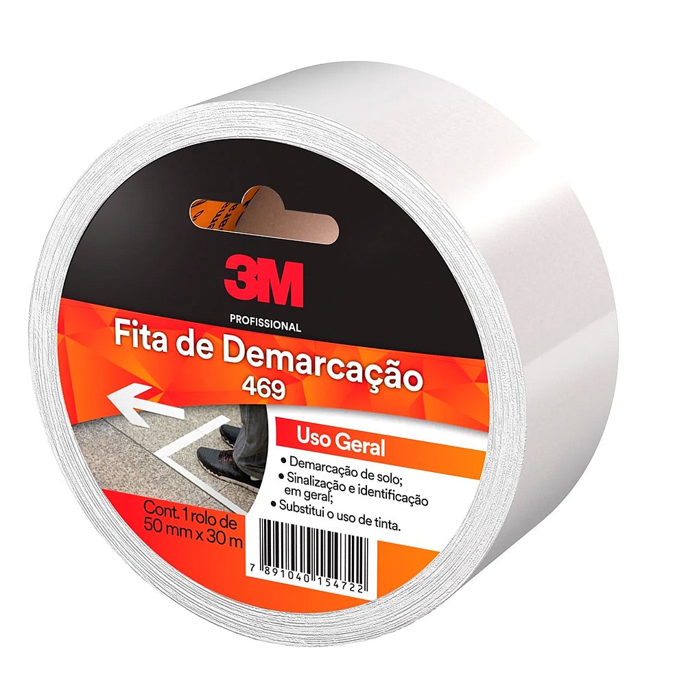 FITA 3M DEMARCACAO 469 BRANCA 50MMX30M